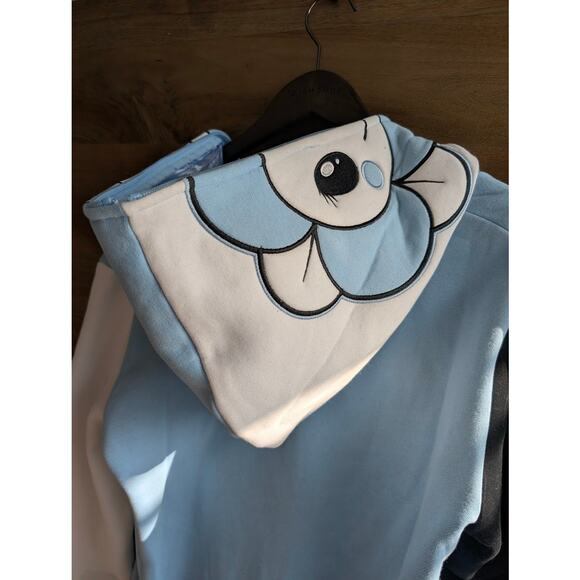 Hellabella Baby Blue Flower Face Hoodie - Picture 4 of 4